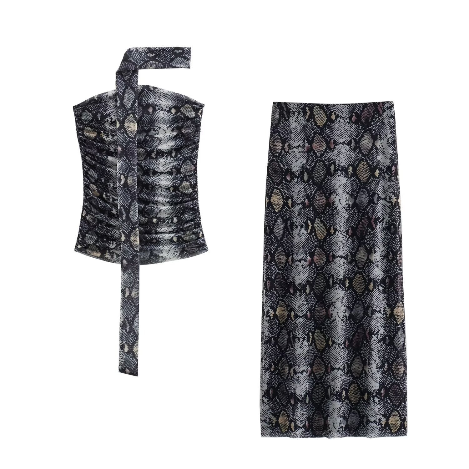 Women's Animal Pattern Printed Short Skirt Python Pattern Suit - Shop at LoveMi