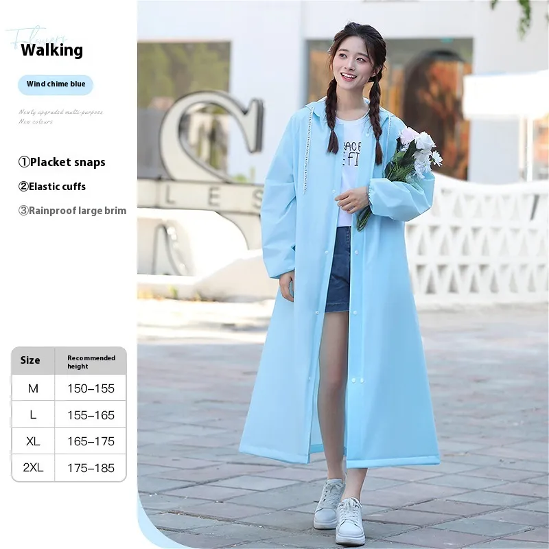 Raincoat Female Electric Battery Motorcycle Outerwear Single - Ocean Blue Hiking
