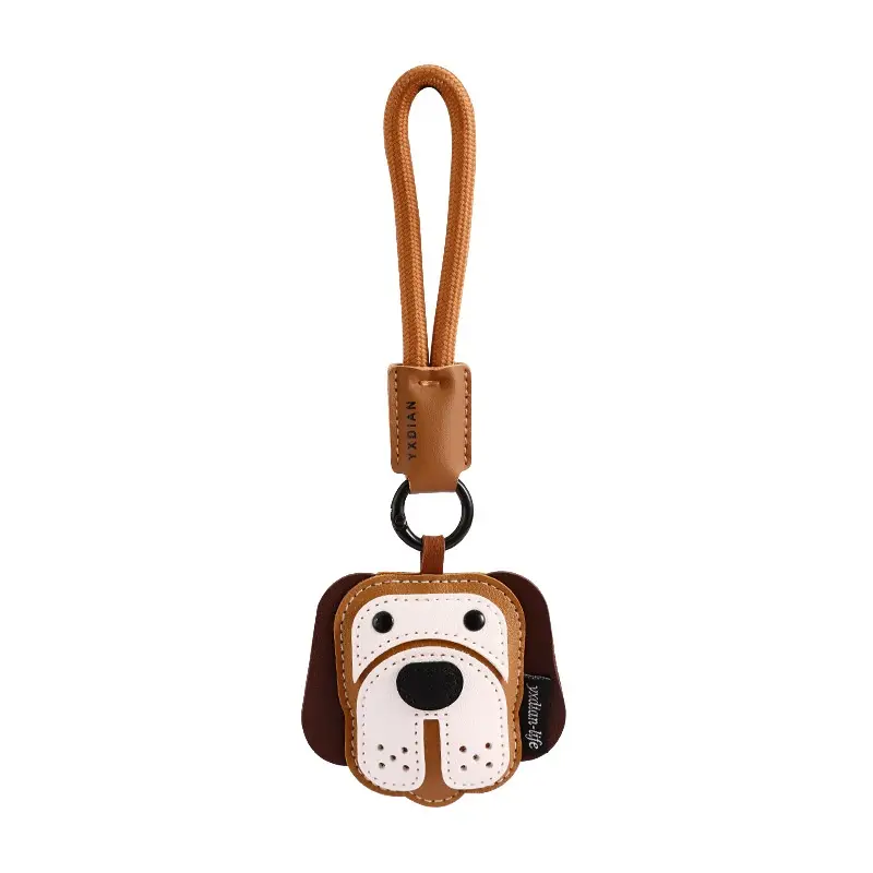 Cartoon Cute Leather Puppy Car Key Ring