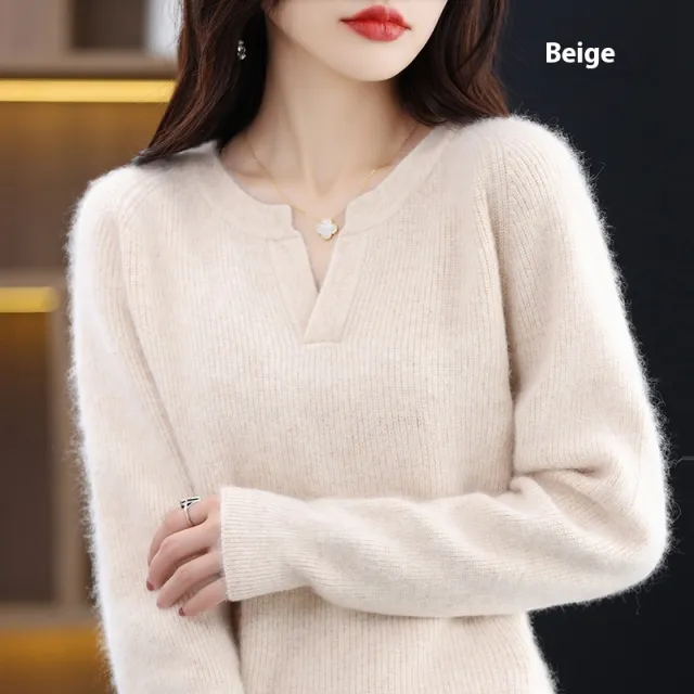 Autumn And Winter Mink Sweater Women's Loose Plus Size Base Fleece Shirt Camel Color - Shop at LoveMi
