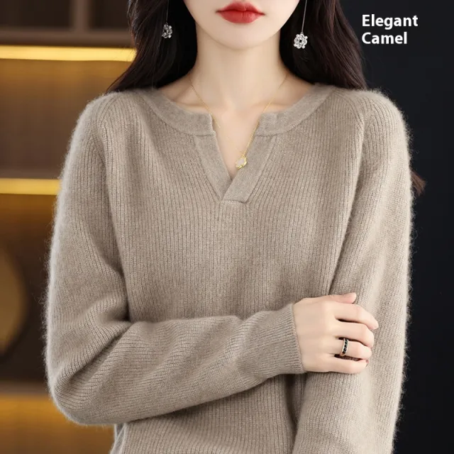 Autumn And Winter Mink Sweater Women's Loose Plus Size Base Fleece Shirt Dark Camel - Shop at LoveMi