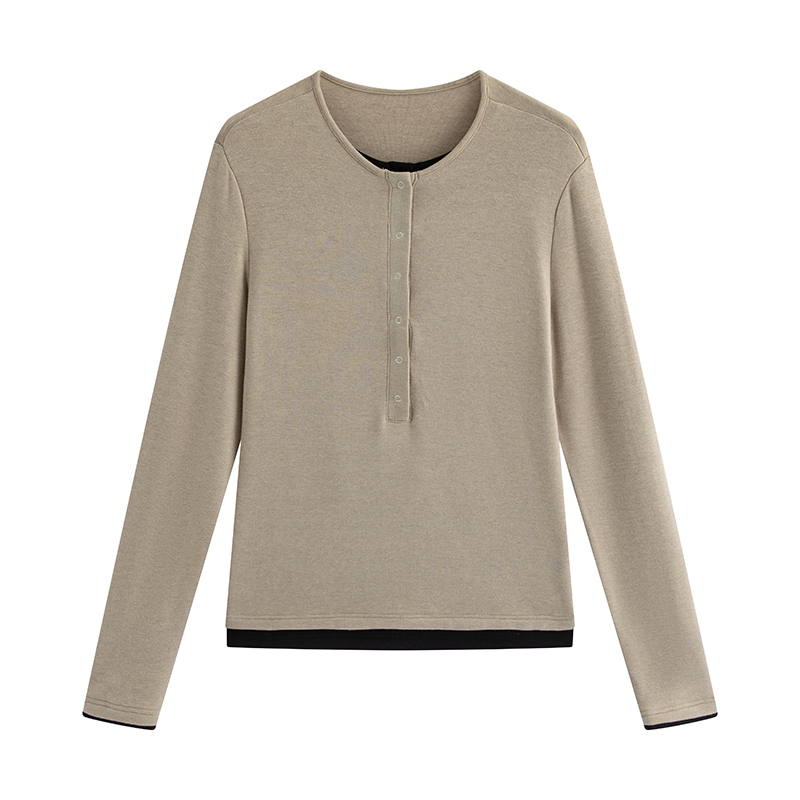 Half Cardigan Plus Size Long Sleeve T-shirt