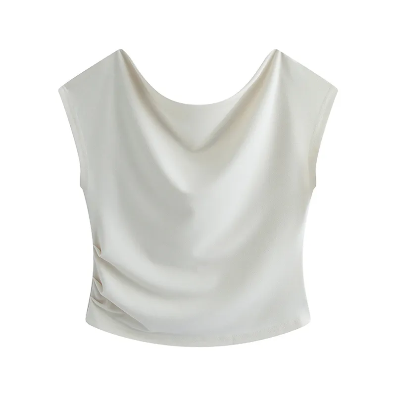 Asymmetric Shoulder T Plus Size Top - Beige