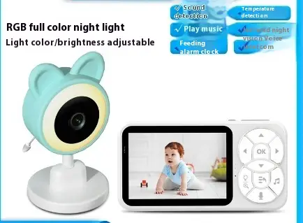 Baby Monitor With VOX Mode Night Vision Full Color Light Sound Alarm Smart Surveillance Camera