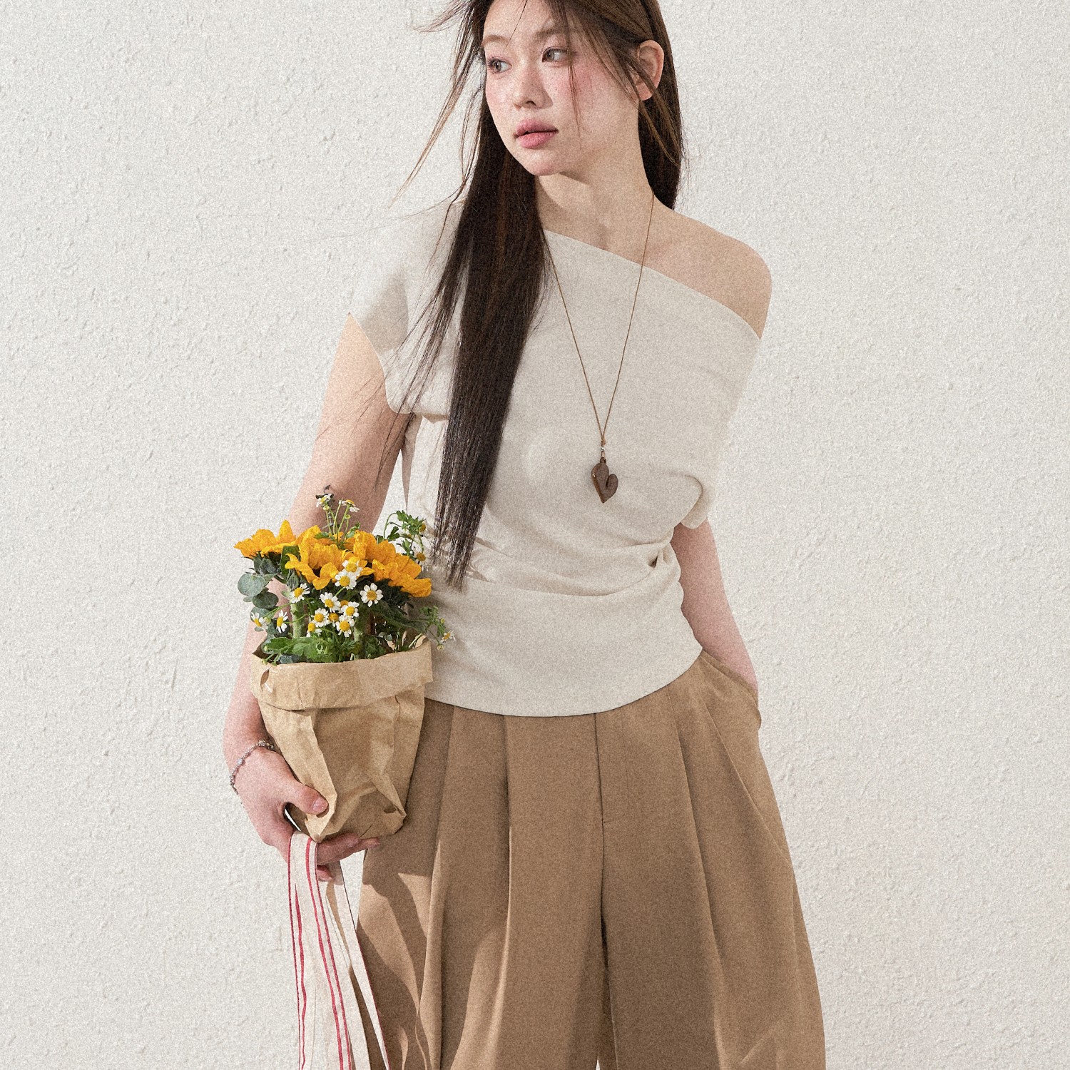 Asymmetric Shoulder T Plus Size Top