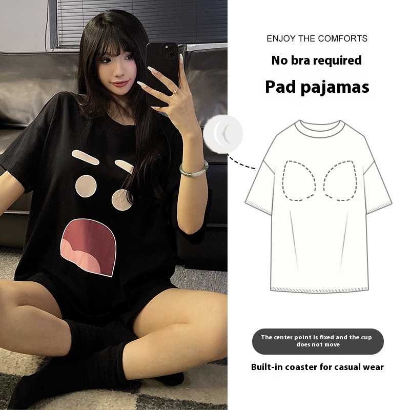 Cartoon Cute Loungewear Can Be Worn Outside With Chest Pad Ckek91800 Xxl - Shop at LoveMi