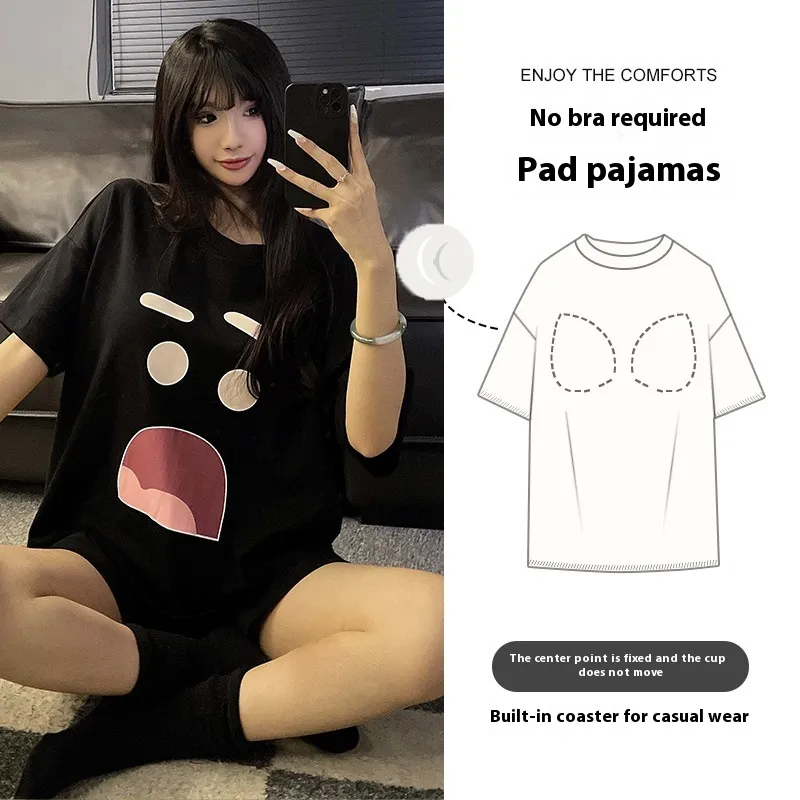 Cartoon Cute Loungewear Can Be Worn Outside With Chest Pad - Ckek91800-Xxl