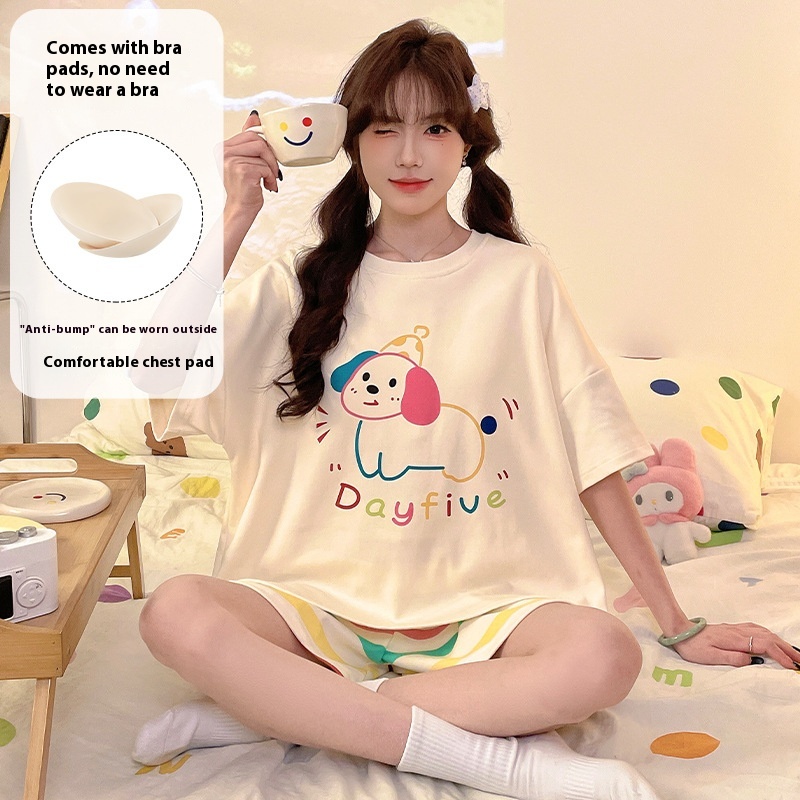 Cartoon Cute Loungewear Can Be Worn Outside With Chest Pad Ckek91134 L - Shop at LoveMi