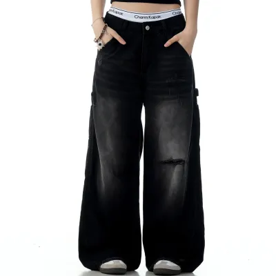 American Retro Tattered Jeans Jeans