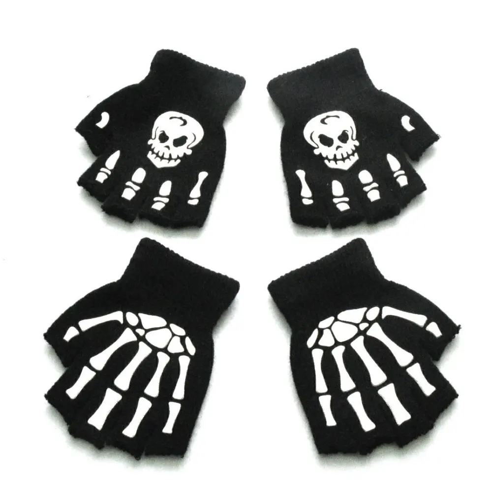 Children's Night Glowing Warm Half-finger Gloves