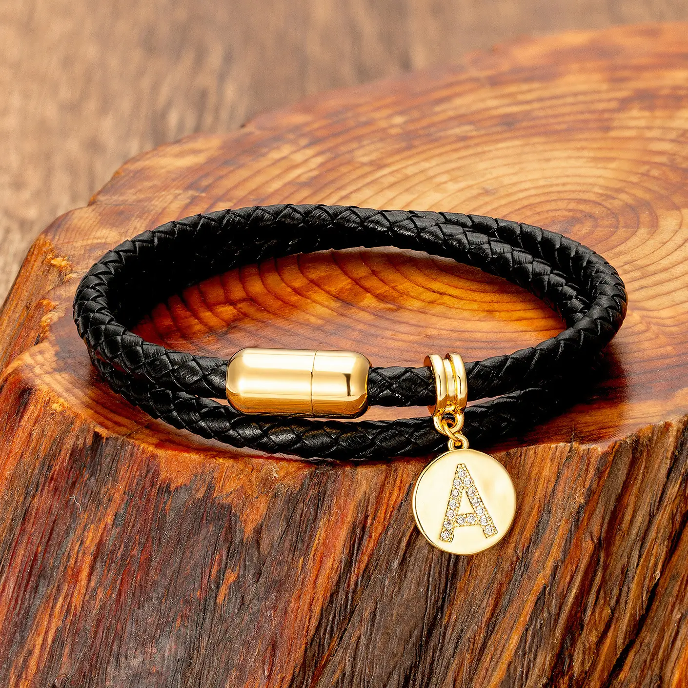 Simple And Stylish Stainless Steel Leather Rope Jewelry