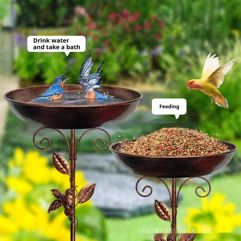 Retro Iron Art Decorative Bird Feeding Flowerpot