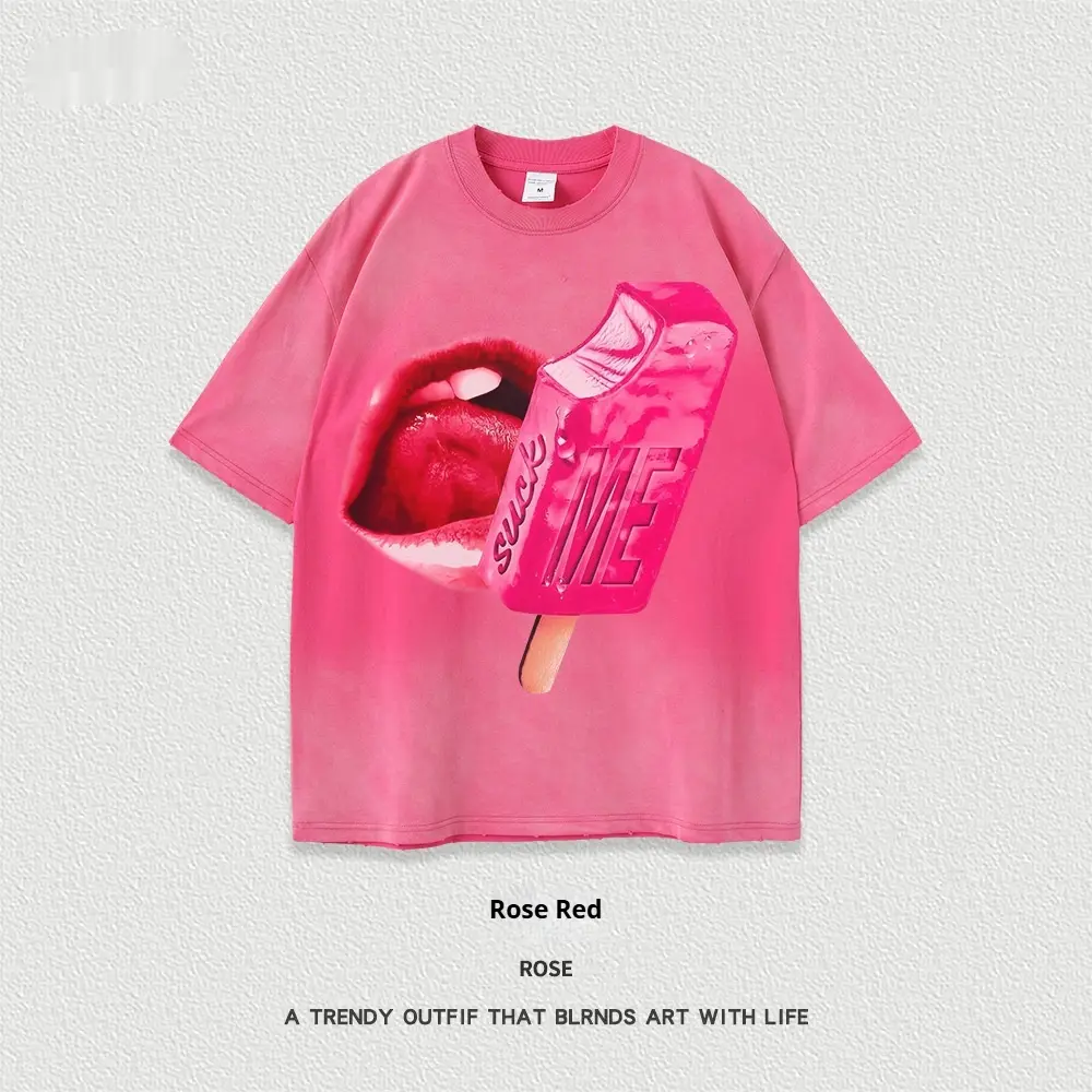 Street Heavy Washed Short-sleeved T-shirt Men And Women