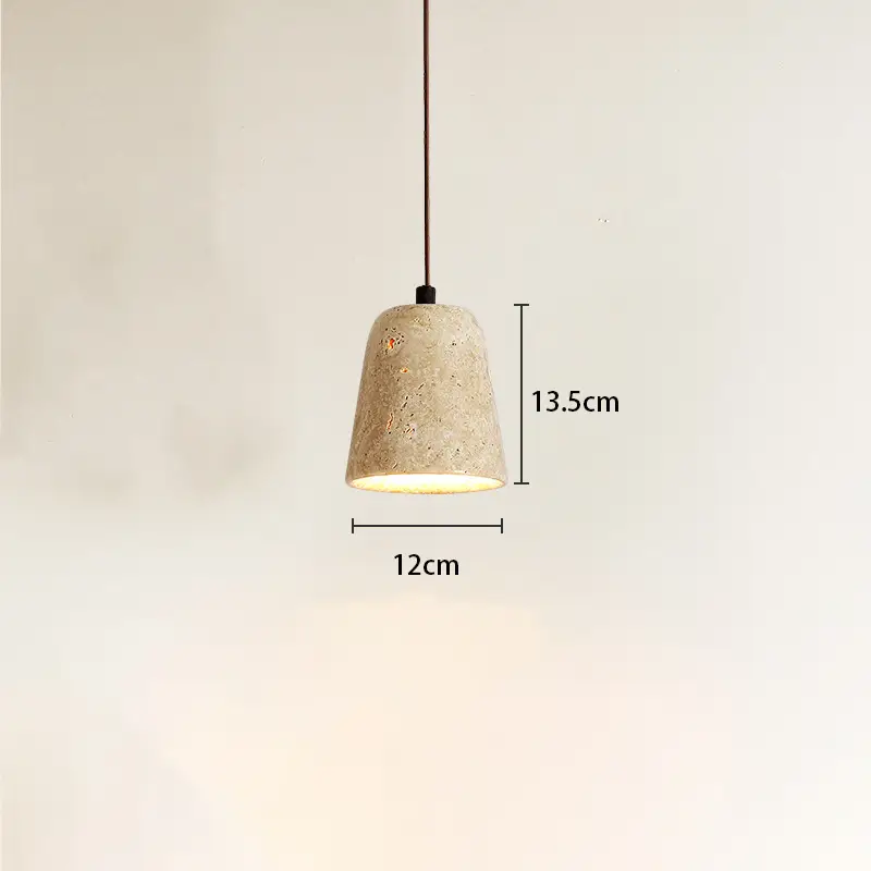 Yellow Cave Stone Wabi Sabi Style Bedside Pendant Light