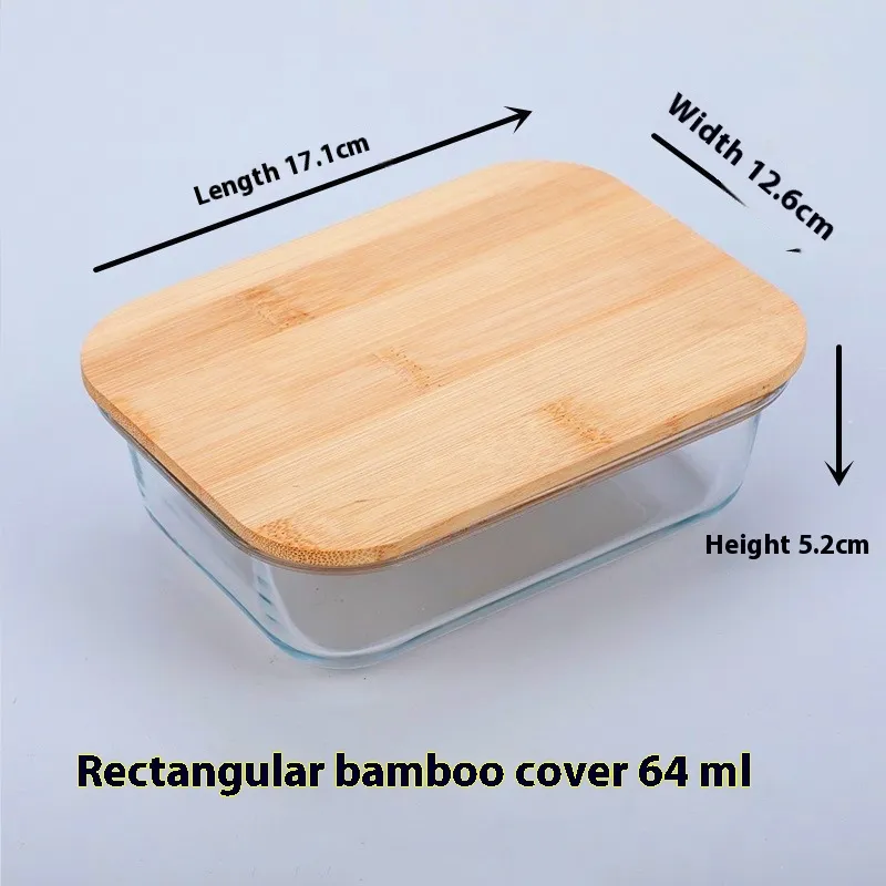 Microwave Oven Heating Transparent Bento Box - Rectangular 640Ml Flat