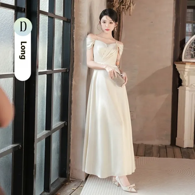 Summer Champagne Niche High end Dress Champagne Color D Style - Shop at LoveMi