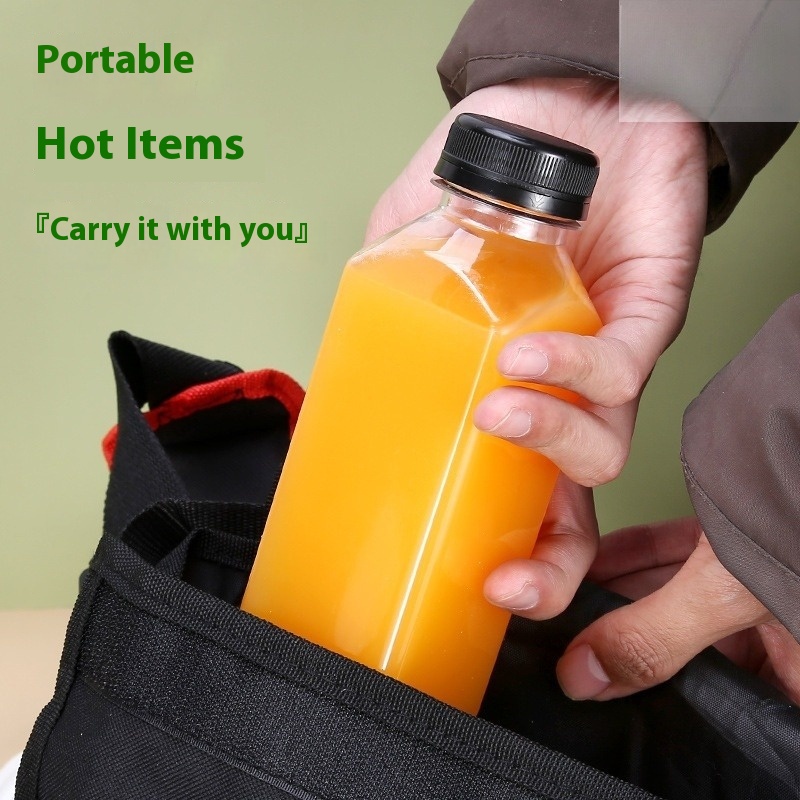 Disposable 38-mouth Square Plastic Clear With Cover Juice Bottle