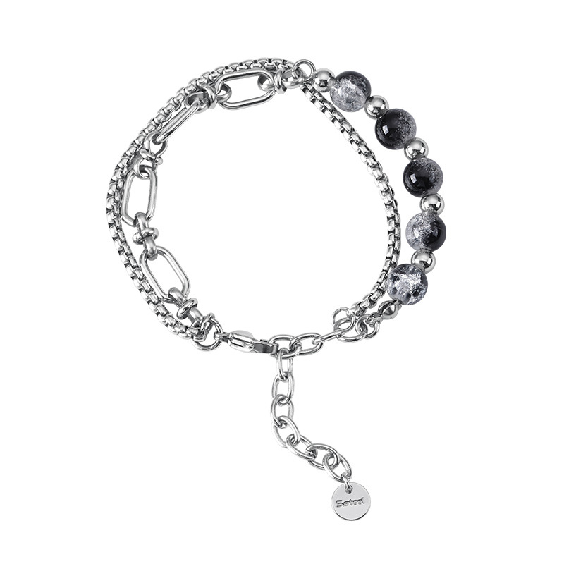 Double Layer Chain Crack Bead Bead Handmade Chain