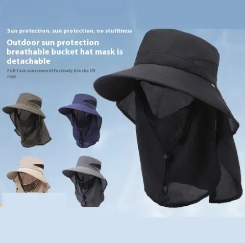 Hat Men's Sun-shade Fisherman Hat Big Brim Sun-proof Fishing