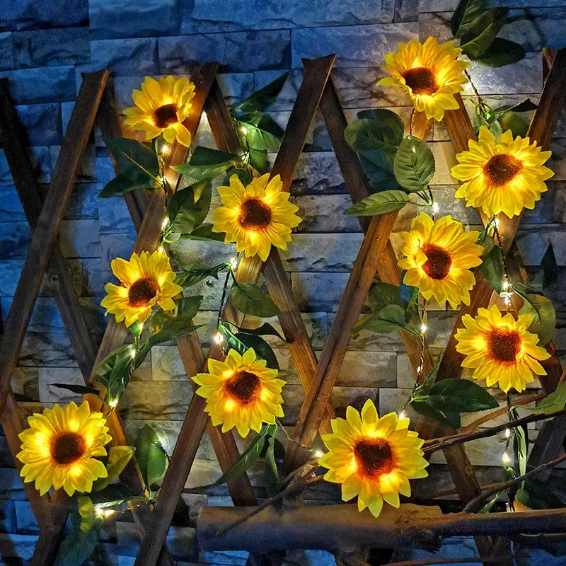 Solar Sunflower Starry Sky Plant Rattan Lighting