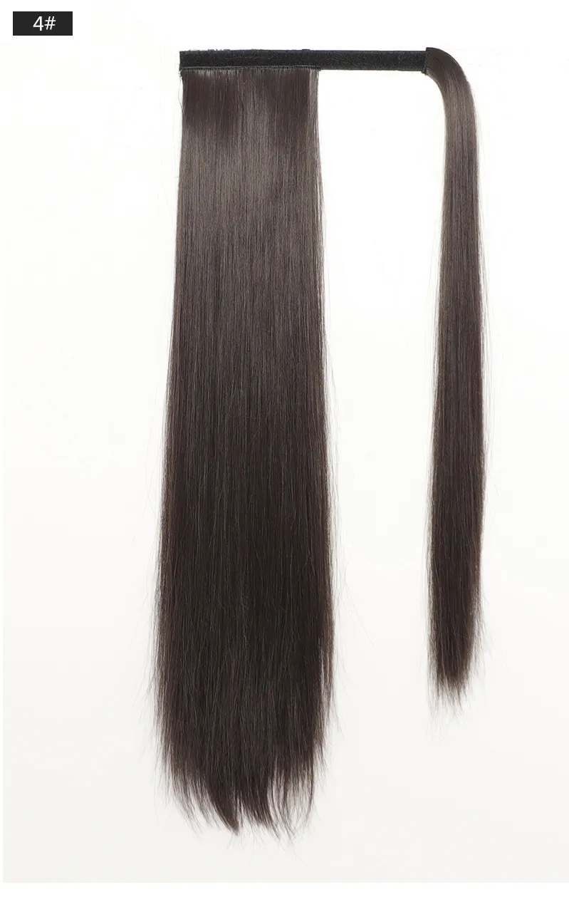 Human Hair Wig Female European And American Wig Female Ponytail - Brown