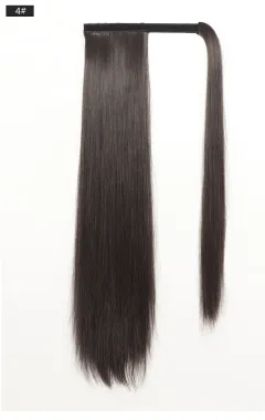Human Hair Wig Female European And American Wig Female Ponytail - Brown - View 1