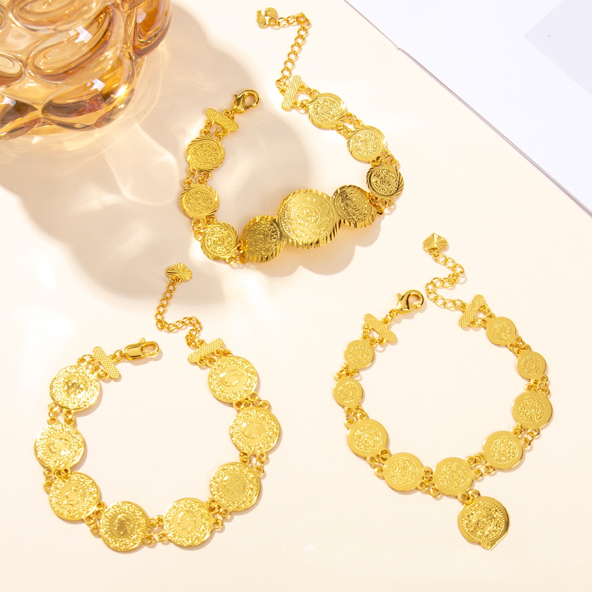 Stylish Round Coin Chain Gold Bohemian Bridal Wedding Wear