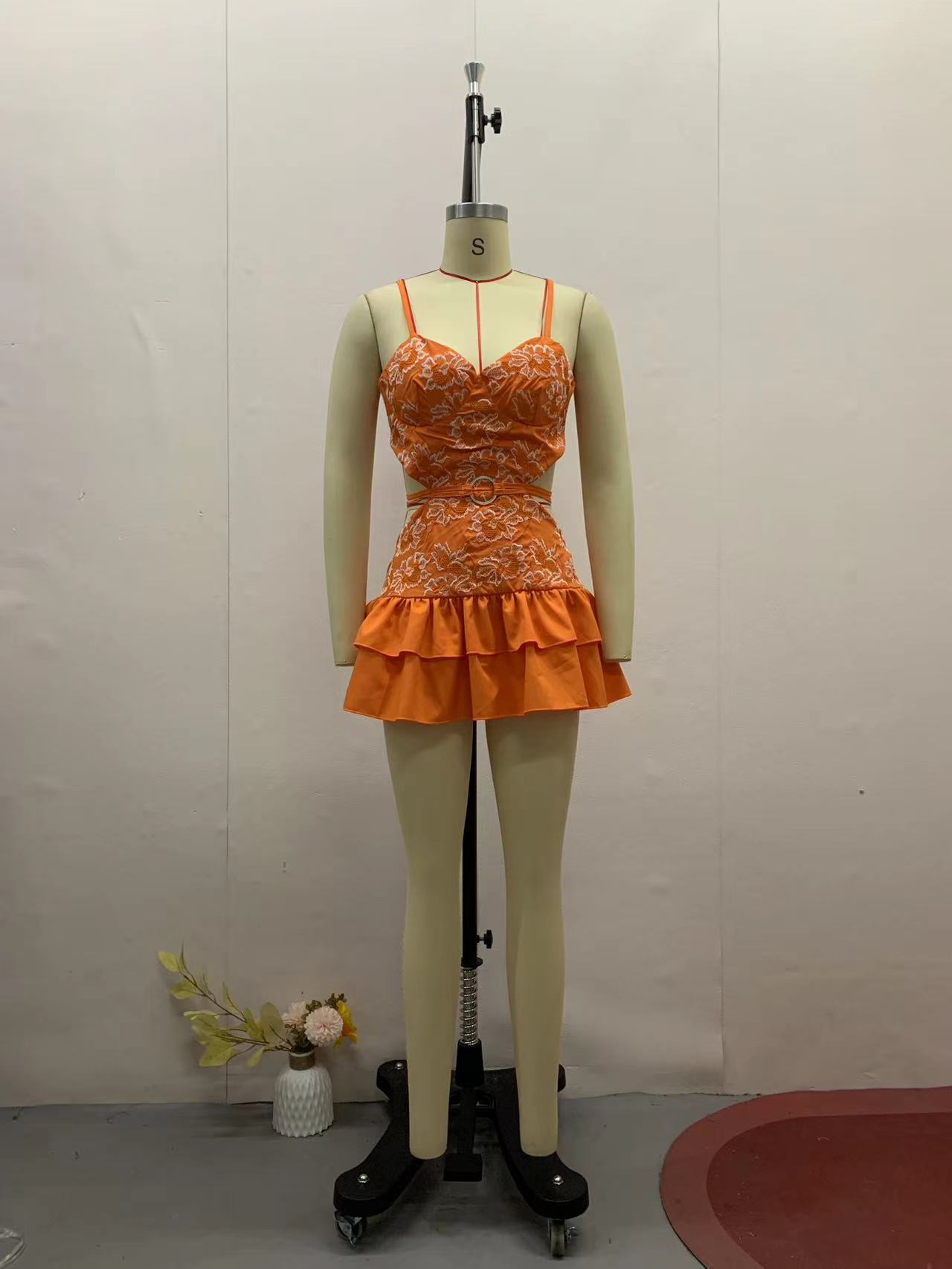 Women's Fashion Personality Backless Short Dress Orange - Shop at LoveMi