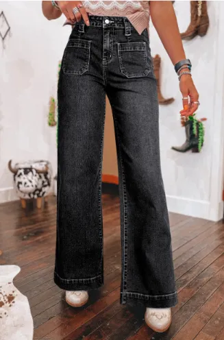 Fashion Retro All-match Straight-leg Trousers Women - Black
