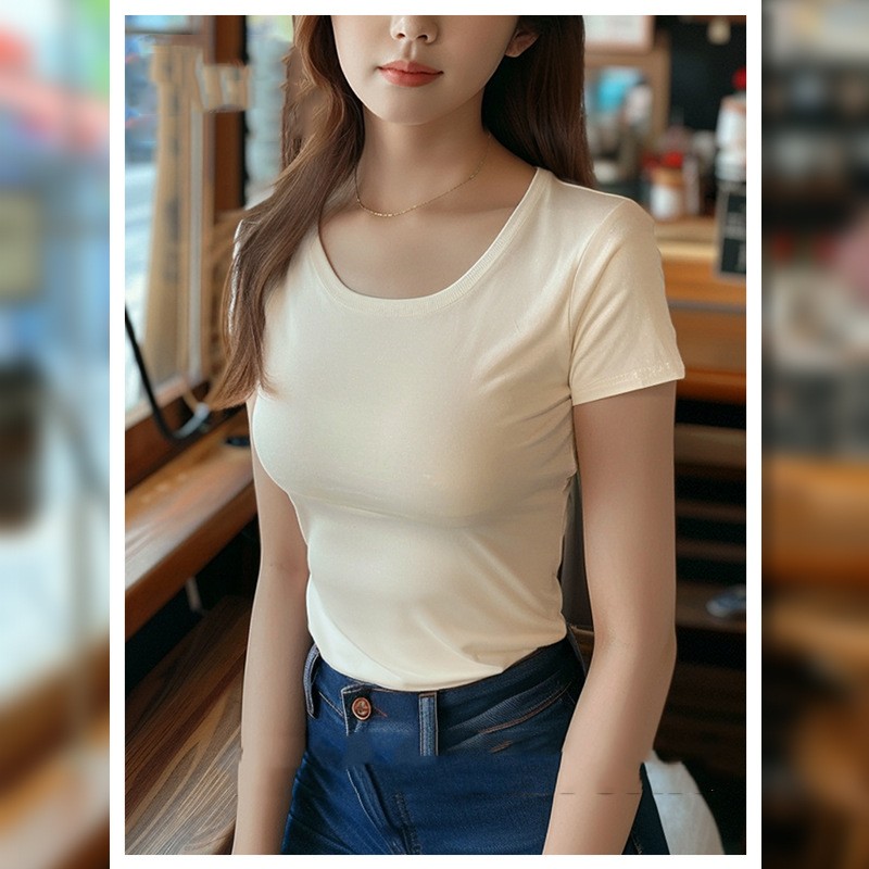 Slim-fit Slimming Bottoming Shirt High Elastic Top