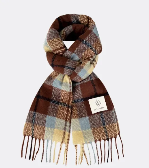 All match Plaid Imitation Cashmere Women's Warm Scarf Coffee Beige - Shop at LoveMi