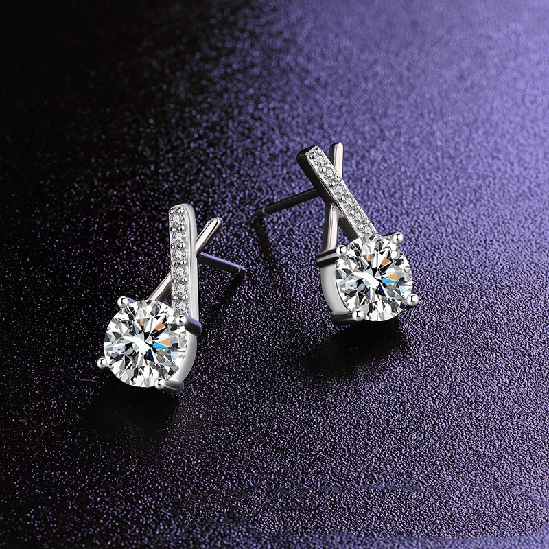 S925 Sterling Silver Four-claw Cartoon Earrings