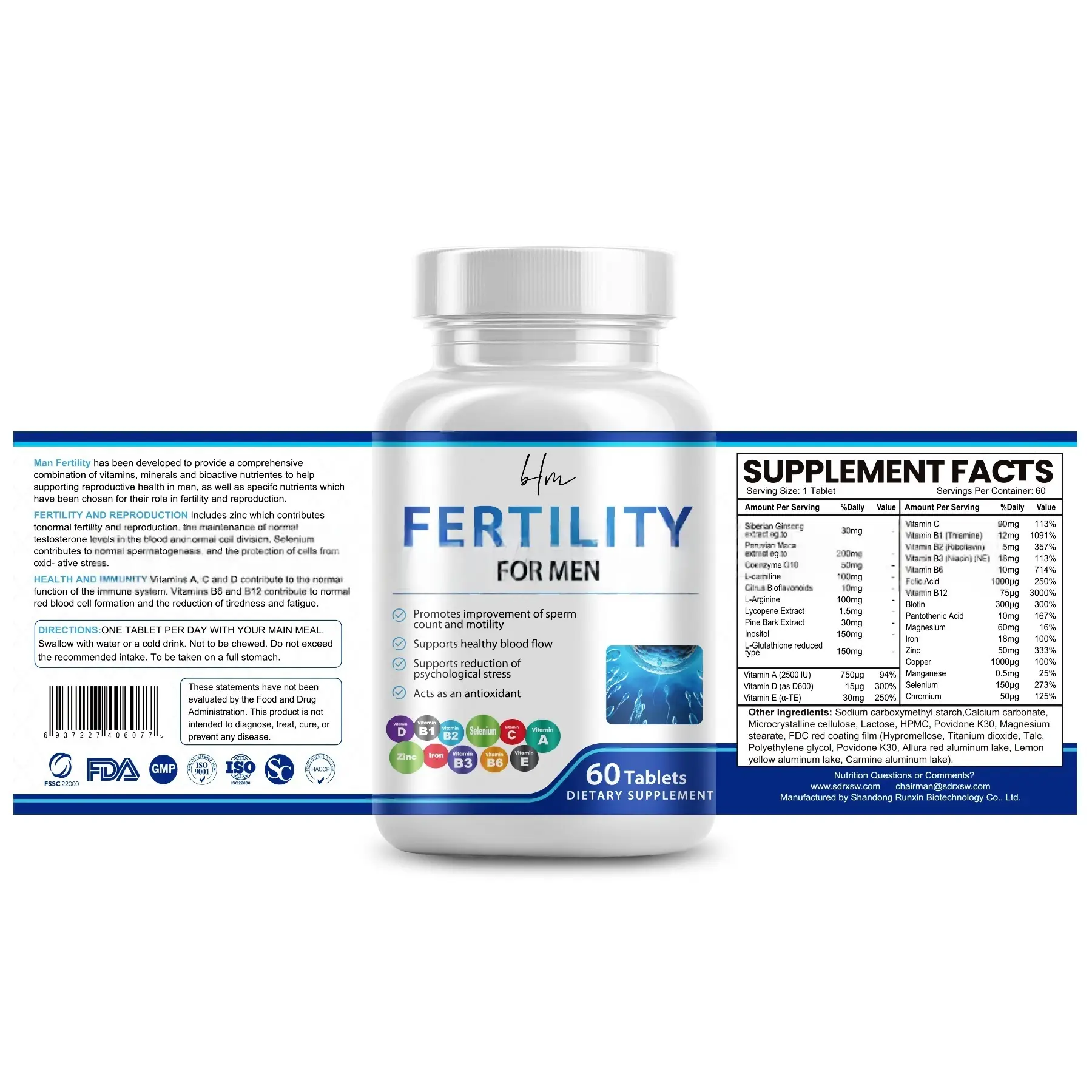 Male Fertility Tablets 60 Tablets