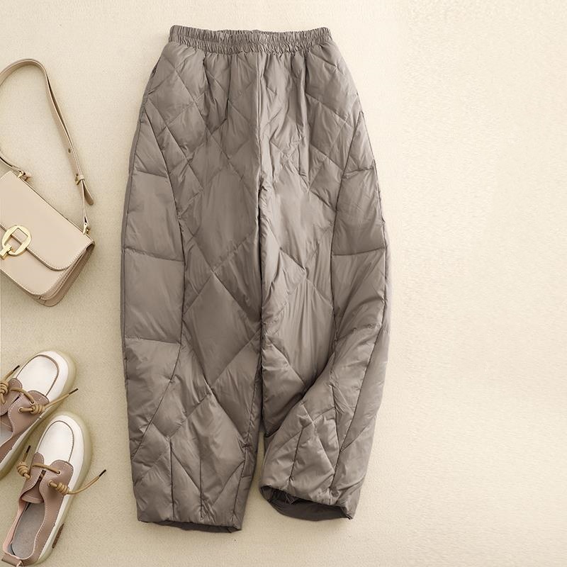 Outer High-end Loose Quilted High Waist Pants