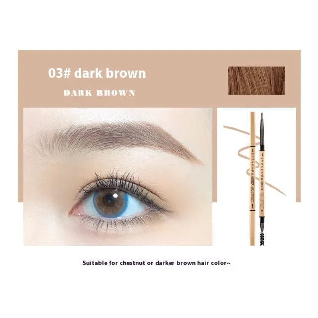 Small Gold Chopsticks Ultra fine Eyebrow Pencil Discoloration Resistant Natural Ultra fine 3 Dark Brown - Shop at LoveMi