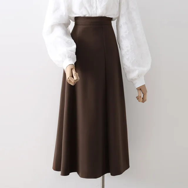 Simple Black Suit Skirt Women's High Waist Slimming Coffee Autumn And Winter - Shop at LoveMi