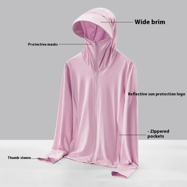 UV Protection Breathable Ice Silk Sun protective Clothing Women'S Rouge Pink Big Brim - Shop at LoveMi