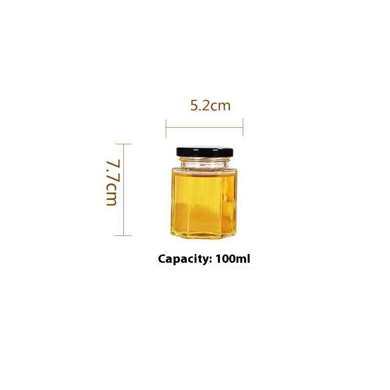 Transparent Thickened Hexagonal Glass Sealed Bottle