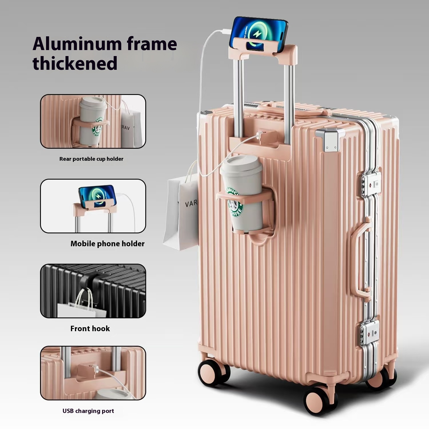 Multifunctional Anti-fall Luggage Thickened And Large-capacity Trolley Case