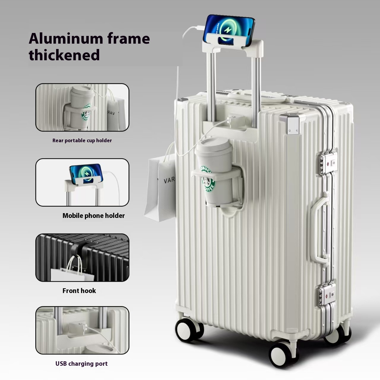 Multifunctional Anti-fall Luggage Thickened And Large-capacity Trolley Case