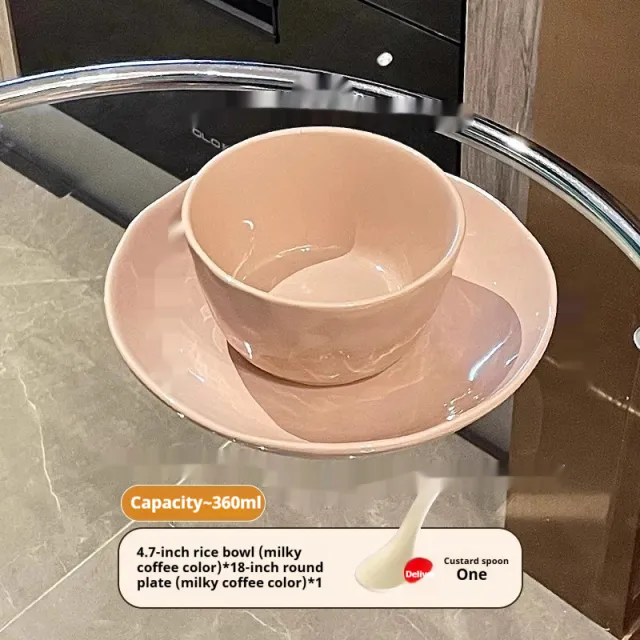 Personal High Aesthetic Ceramic Tableware Rice Bowl Coffee Colorandspood - Shop at LoveMi