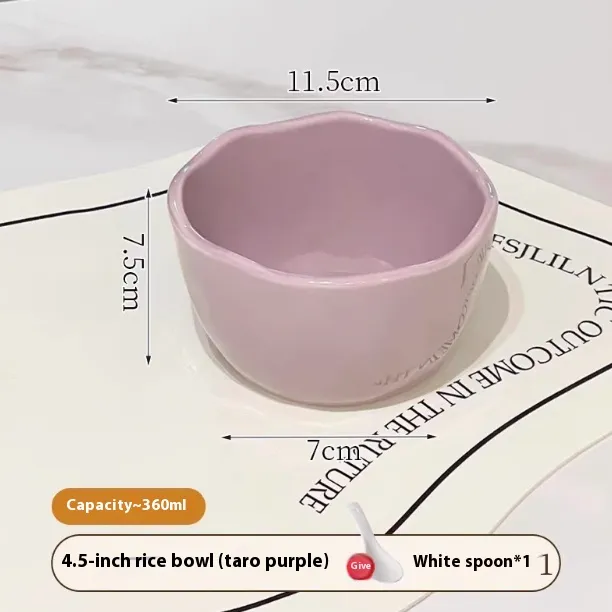 Ceramic Rice Bowl Yogurt Bowl Underglaze Tableware Dai Purple - Shop at LoveMi