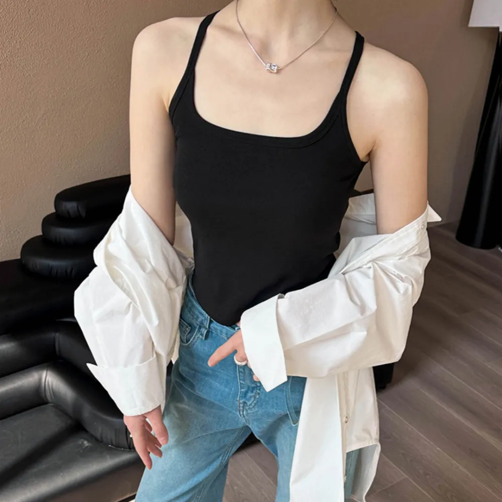 Irregular Back Backless Lace Stitching Small Sling