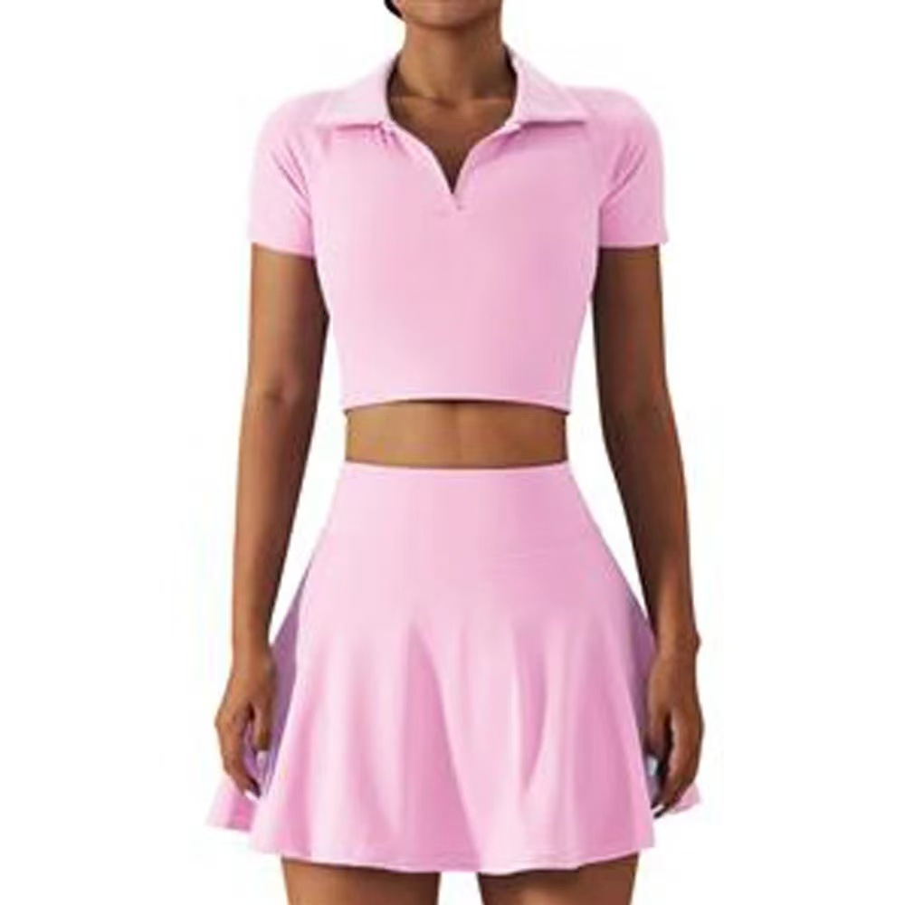 Tennis Suit Suit Outdoor Quick drying Running Sports Workout Clothes Suit Pink - Shop at LoveMi