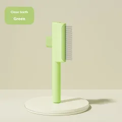 Pet Comb One-click Hair Removal And Knot Opening Cat Comb - Dense Gear Style Green - View 1