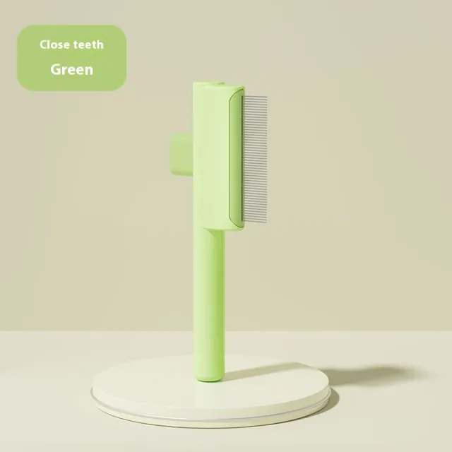 Pet Comb One click Hair Removal And Knot Opening Cat Comb Dense Gear Style Green - Shop at LoveMi