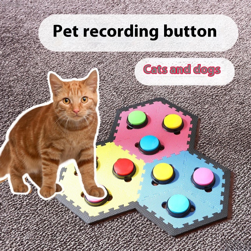 Pet Communication Button Cat Recording Talking Dog Sound Button Pet Dialogue Training Bell Toy