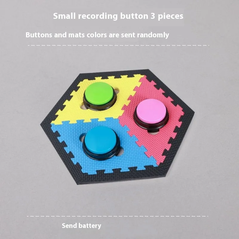 Pet Communication Button Cat Recording Talking Dog Sound Button Pet Dialogue Training Bell Toy - 3 Black Background