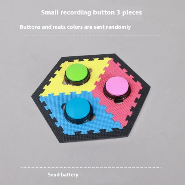 Pet Communication Button Cat Recording Talking Dog Sound Button Pet Dialogue Training Bell Toy 3 Black Background - Shop at LoveMi