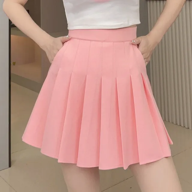 Women's High Waist Elastic Plump Girls Slimming A Line Versatile Skirt Peach Pink - Shop at LoveMi